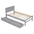 Modern Design Wooden Platform Bed Frame with Trundle