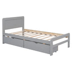 Modern Design Wooden Platform Bed Frame with Trundle