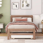 Modern Design Wooden Platform Bed Frame with Trundle