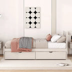 Modern Design Wooden Platform Bed Frame with Trundle