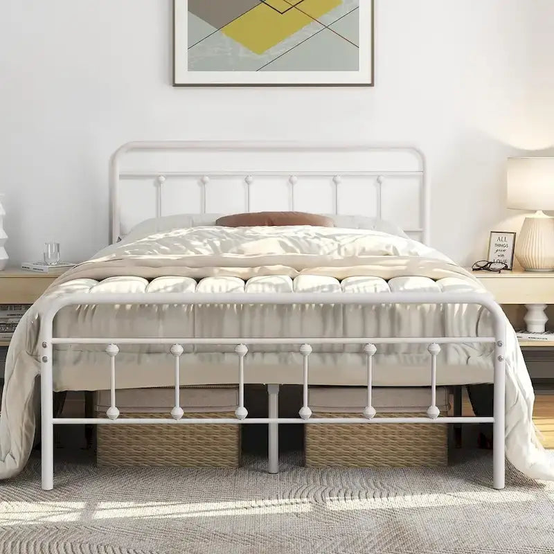 Javlergo Metal Platform Bed Frame with Headboard and Footboard, No Box Spring Needed