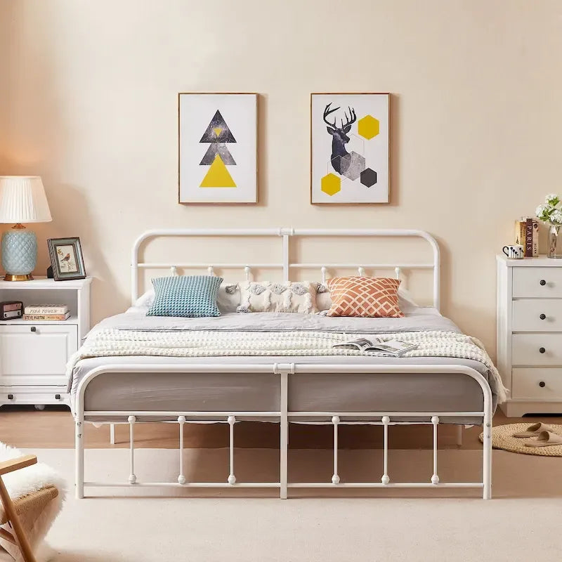 Javlergo Metal Platform Bed Frame with Headboard and Footboard, No Box Spring Needed
