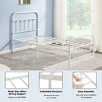 Javlergo Metal Platform Bed Frame with Headboard and Footboard, No Box Spring Needed
