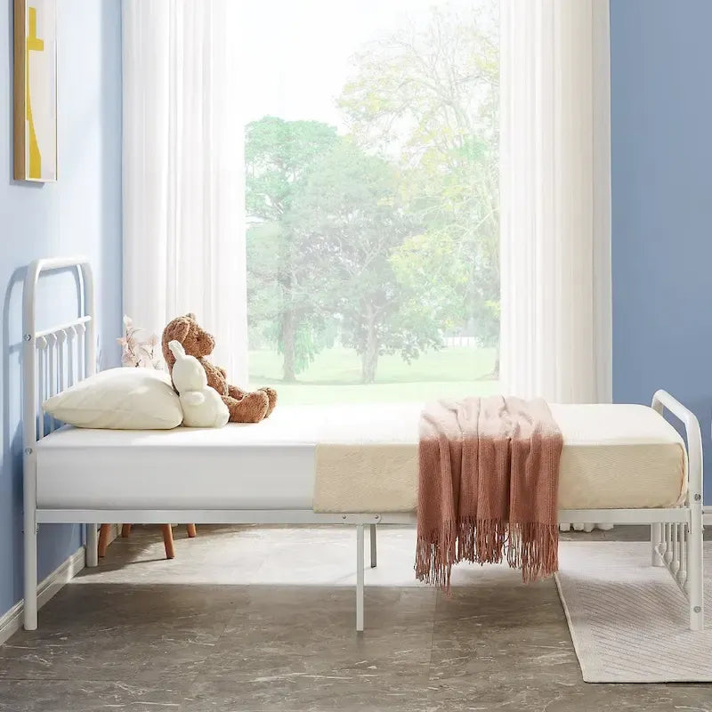 Javlergo Metal Platform Bed Frame with Headboard and Footboard, No Box Spring Needed