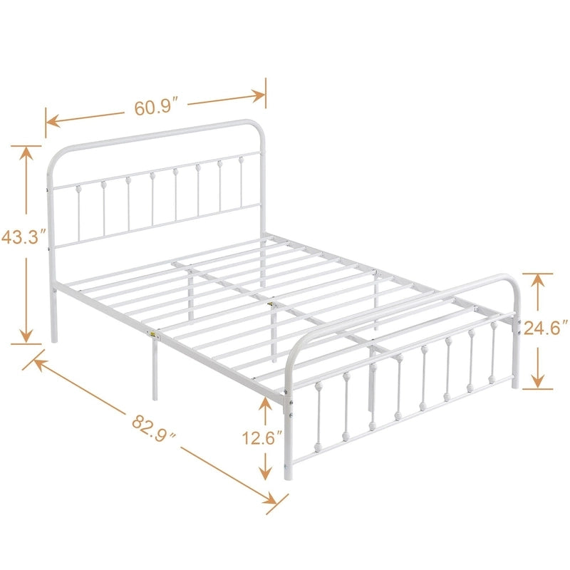 Javlergo Metal Platform Bed Frame with Headboard and Footboard, No Box Spring Needed