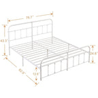 Javlergo Metal Platform Bed Frame with Headboard and Footboard, No Box Spring Needed