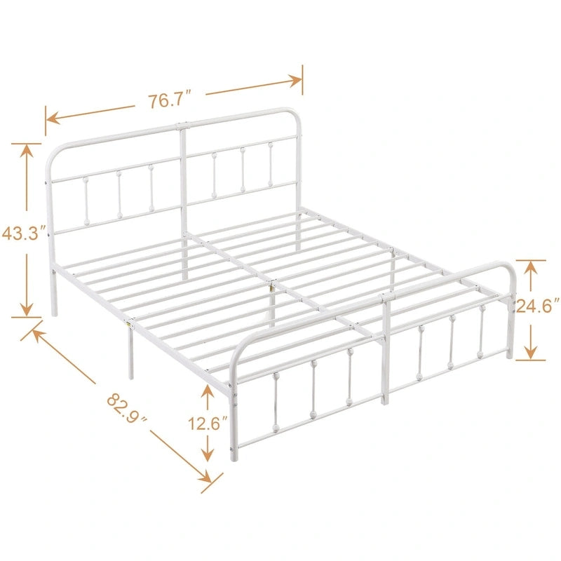 Javlergo Metal Platform Bed Frame with Headboard and Footboard, No Box Spring Needed