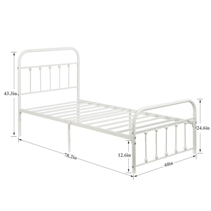 Javlergo Metal Platform Bed Frame with Headboard and Footboard, No Box Spring Needed