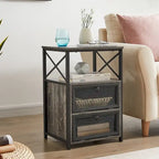 Javlergo Nightstand with 2 Drawers and Storage Shelf for Bedroom, Small Night Stands, Bed Side Table