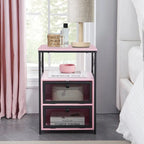 Javlergo Nightstand with 2 Drawers and Storage Shelf for Bedroom, Small Night Stands, Bed Side Table