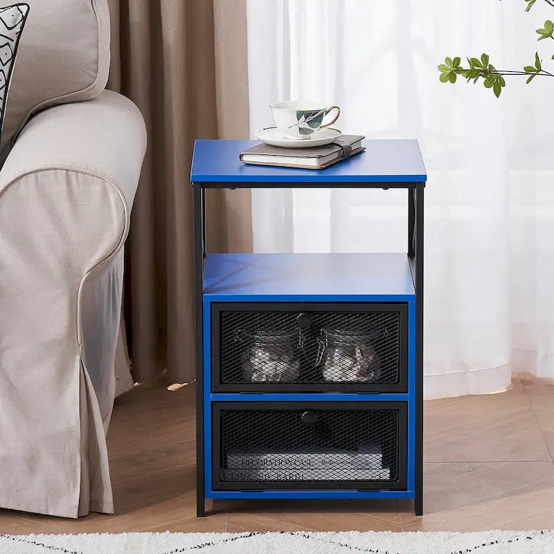 Javlergo Nightstand with 2 Drawers and Storage Shelf for Bedroom, Small Night Stands, Bed Side Table