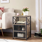 Javlergo Nightstand with 2 Drawers and Storage Shelf for Bedroom, Small Night Stands, Bed Side Table