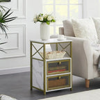 Javlergo Nightstand with 2 Drawers and Storage Shelf for Bedroom, Small Night Stands, Bed Side Table