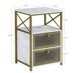 Javlergo Nightstand with 2 Drawers and Storage Shelf for Bedroom, Small Night Stands, Bed Side Table