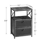 Javlergo Nightstand with 2 Drawers and Storage Shelf for Bedroom, Small Night Stands, Bed Side Table