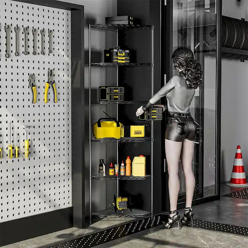 6 Tier Shelf Heavy Duty Free Standing Corner Storage Display Rack