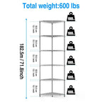 6 Tier Shelf Heavy Duty Free Standing Corner Storage Display Rack