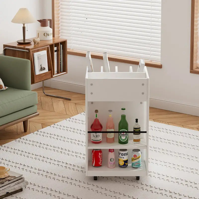 4 Tier Kitchen Island Cart with Spice Rack & Locking Casters,Simple Design Mobile Kitchen Storage Islands