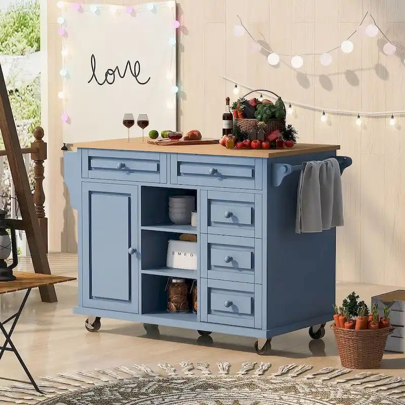 53  Rolling Mobile Island Kitchen Island Cart