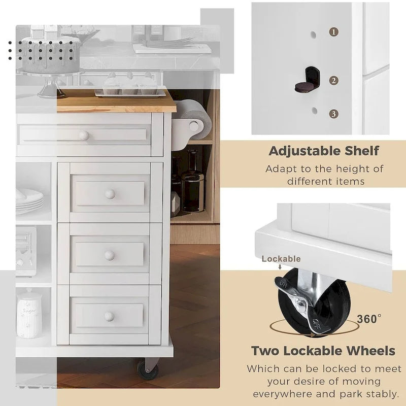 53  Rolling Mobile Island Kitchen Island Cart