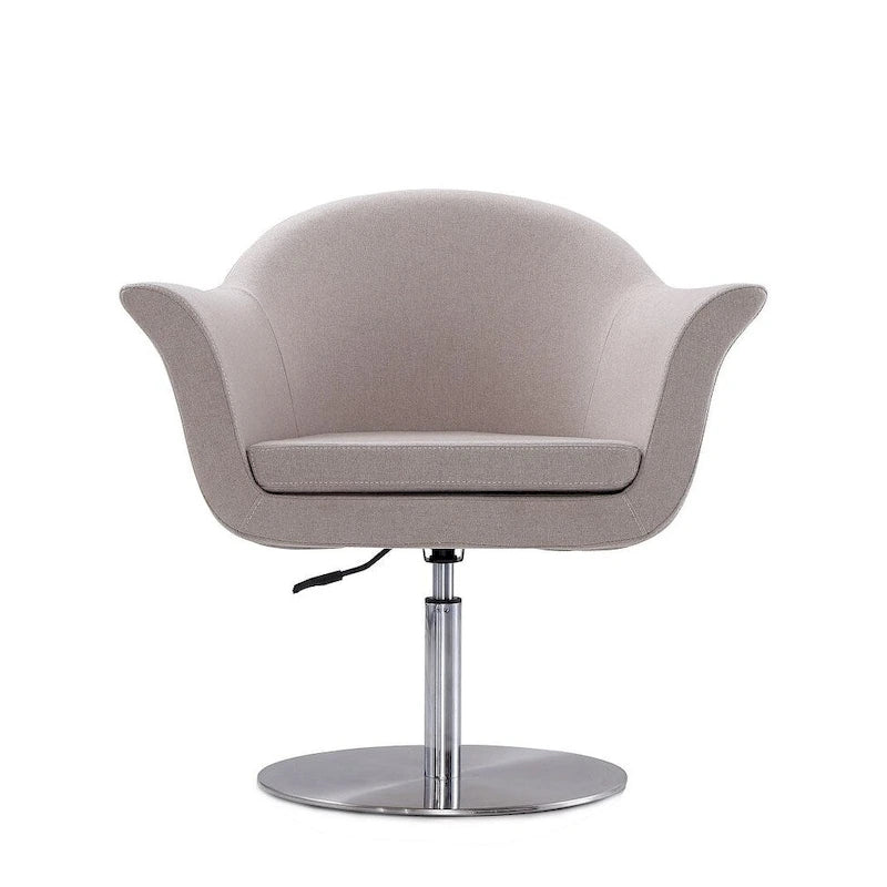 Manhattan Comfort Voyager Brushed Metal Woven Swivel Adjustable Accent Chair