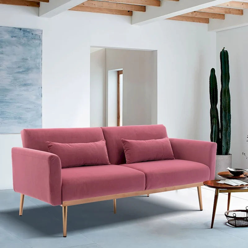 Clihome Biscuit Back Convertible Sofa with Mattress