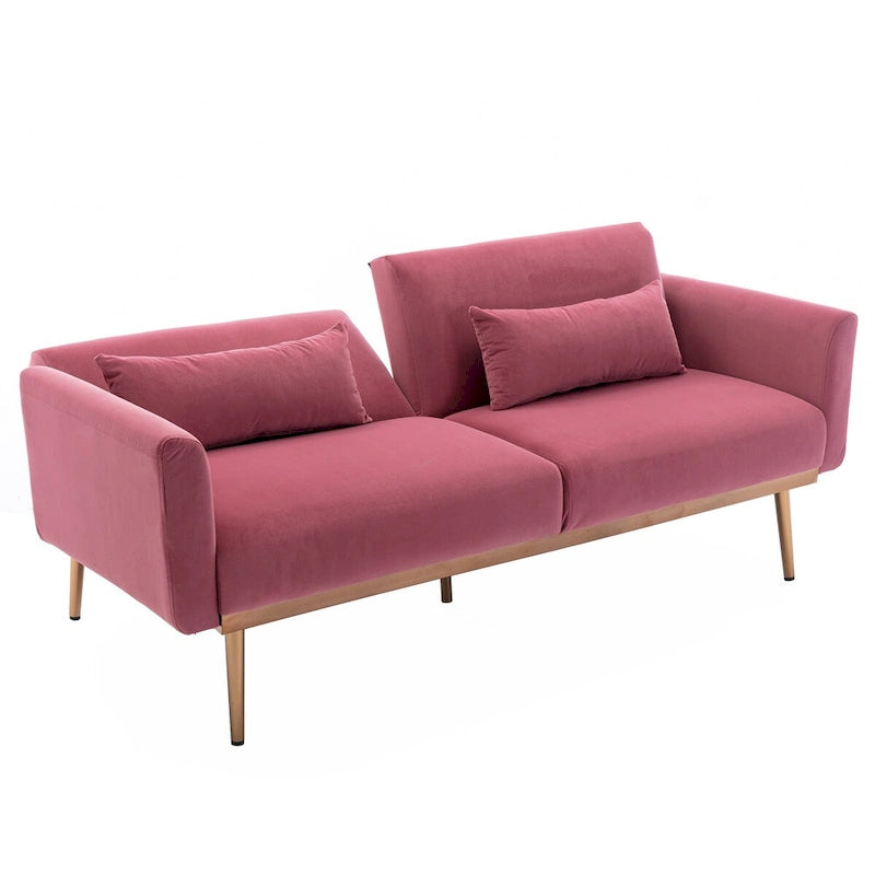 Clihome Biscuit Back Convertible Sofa with Mattress
