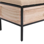 48  Linen Storage Bench: Button-Tufted, Wooden Ottoman for Bedroom, Living Room
