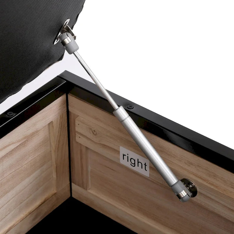 48  Linen Storage Bench: Button-Tufted, Wooden Ottoman for Bedroom, Living Room