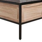 48  Linen Storage Bench: Button-Tufted, Wooden Ottoman for Bedroom, Living Room