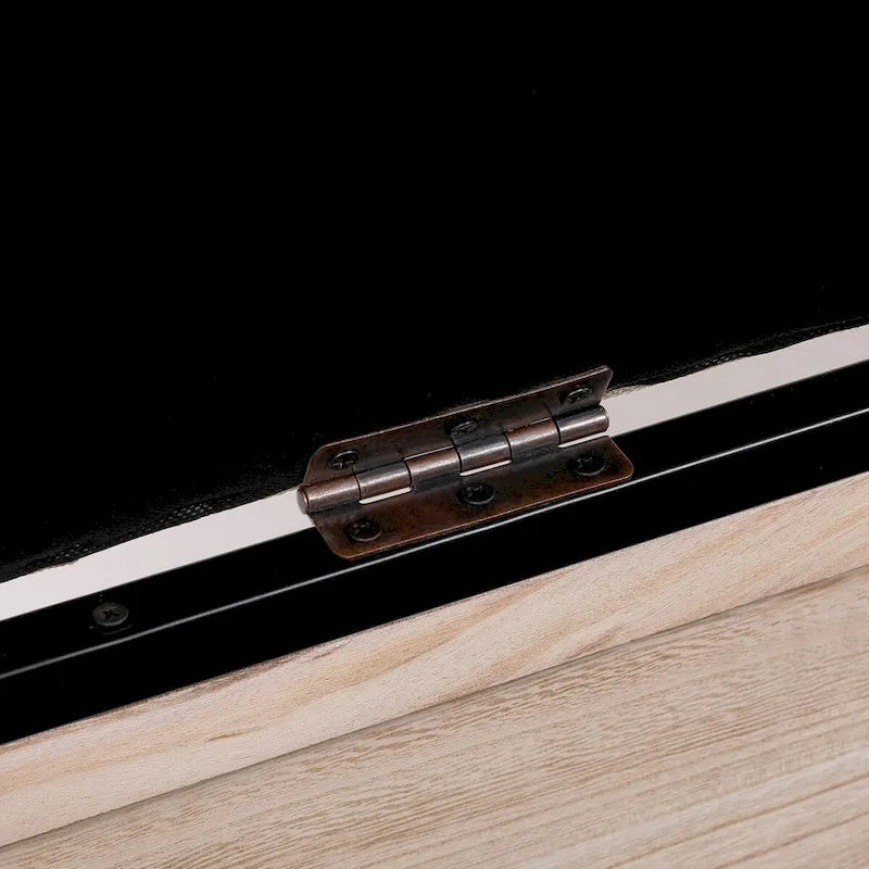 48  Linen Storage Bench: Button-Tufted, Wooden Ottoman for Bedroom, Living Room