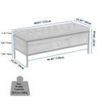 48  Linen Storage Bench: Button-Tufted, Wooden Ottoman for Bedroom, Living Room