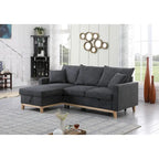 Dark Gray Woven Reversible Sleeper Sectional Sofa with Storage Chaise