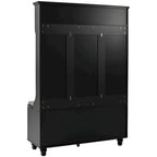 5-in-1 Entryway Bench with Shutter-shaped doors, Coat Rack, Cushion and 4 Sturdy Hooks, 47.2  Wide Hall Tree with Storage Bench