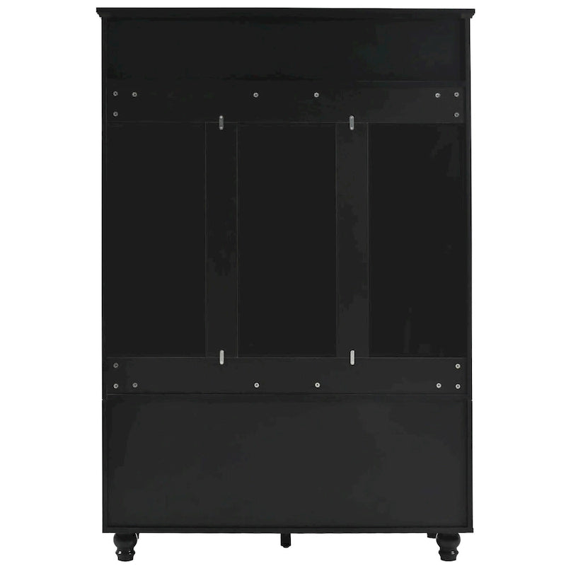 5-in-1 Entryway Bench with Shutter-shaped doors, Coat Rack, Cushion and 4 Sturdy Hooks, 47.2  Wide Hall Tree with Storage Bench