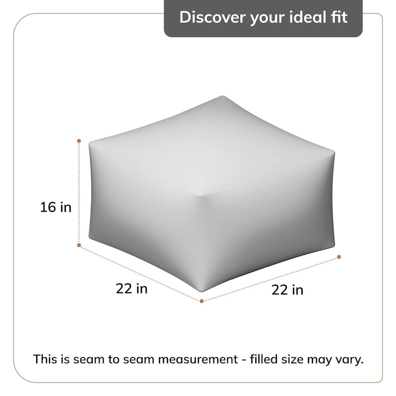 Jani Rhombus 22-inch Brown Square Pouf Ottoman - Handmade Footrest for Living Room, Bedroom, Nursery, Kidsroom