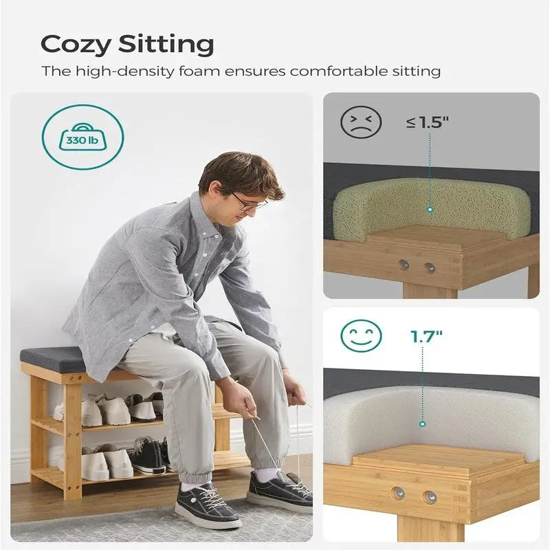 3-Tier Shoe Rack - 11.4 D x 28 W x 19.3 H