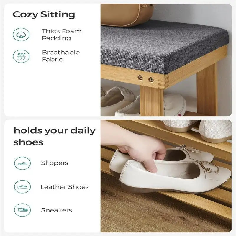 3-Tier Shoe Rack - 11.4 D x 28 W x 19.3 H