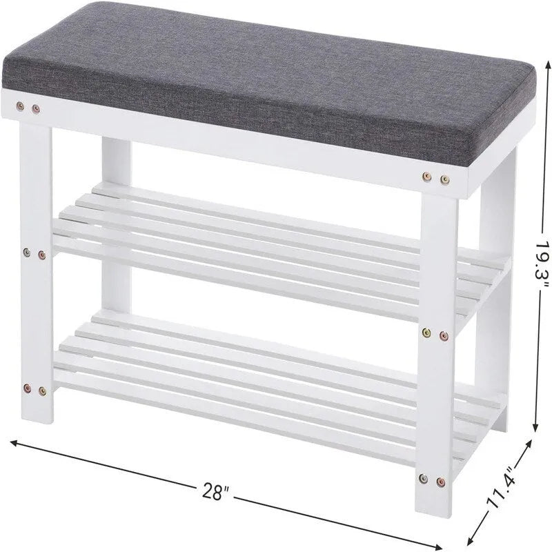 3-Tier Shoe Rack - 11.4 D x 28 W x 19.3 H