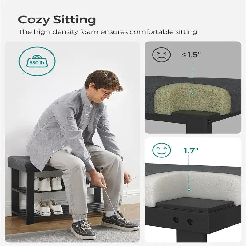 3-Tier Shoe Rack - 11.4 D x 28 W x 19.3 H