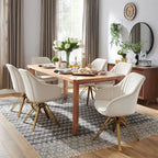 Art Leon Modern Velvet Swivel Chair with Golden Finish