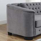 59 Modern Velvet Sofa,2-Seater Sofa,Upholstered Tufted Backrests with Nailhead Arms and 2 Cushions for Living Room