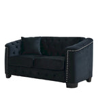 59 Modern Velvet Sofa,2-Seater Sofa,Upholstered Tufted Backrests with Nailhead Arms and 2 Cushions for Living Room