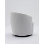 Velvet Fabric Swivel Barrel Chair with Black Powder Coating Metal Ring