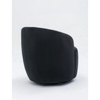 Velvet Fabric Swivel Barrel Chair with Black Powder Coating Metal Ring