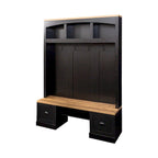 Hall Tree Hallway Storage Bench with Shoe Cubbies and Coat Rack with Hooks