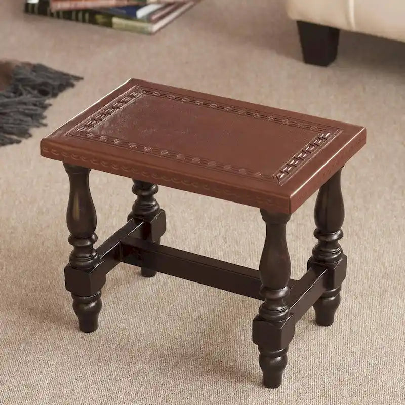 Handmade Contemporary Cedar and leather bench(Peru)