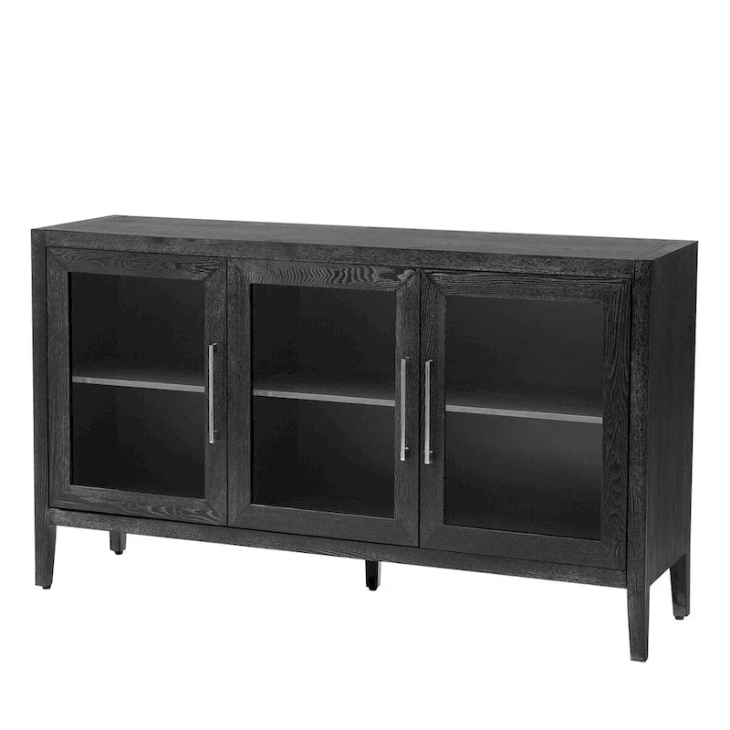 34  Tall MDF 3-door Accent Cabinet with Adjustable Shelf