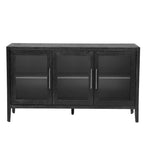 34  Tall MDF 3-door Accent Cabinet with Adjustable Shelf