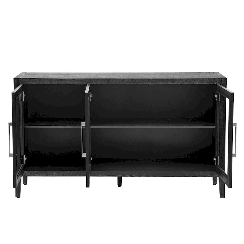 34  Tall MDF 3-door Accent Cabinet with Adjustable Shelf